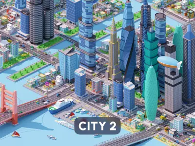 City 2 Low-poly 3D model