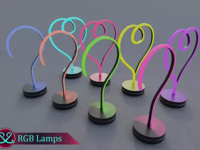 Awesome Rgb Led Table Lamps Table Lamp Pack Free low-poly 3D model