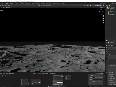 Blender Lunar Moonscape 3D model