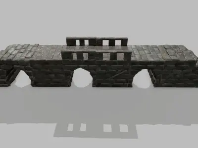 Stair Set block of stone Low-poly 3D model