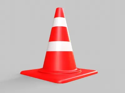 Traffic Cone V1 - 003 Low-poly 3D model