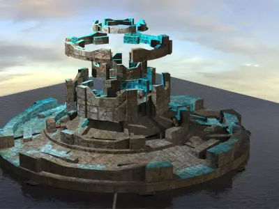 Arch Royal Sci fi sphere maze portal Low-poly 3D model