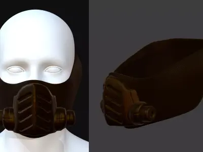 Gas mask helmet 3d model scifi Low-poly  Low-poly 3D model 456