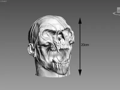 Scream Skull Headphone Stand Cyborg Headset Stand 3D print model