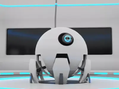 Lab room rigged - animated character 3D model