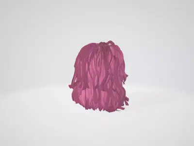 Realistic Pink Hair 3D Model 3D model