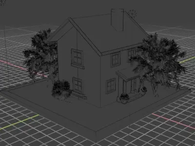 3D house Low-poly 3D model