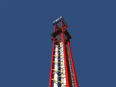 Fairground rides collection Low-poly 3D model