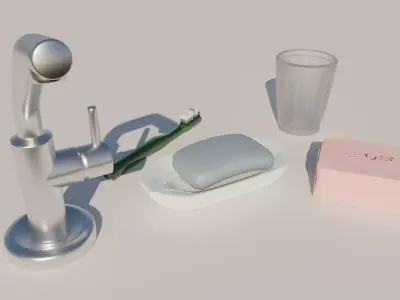 Bathroom kit Low-poly 3D model