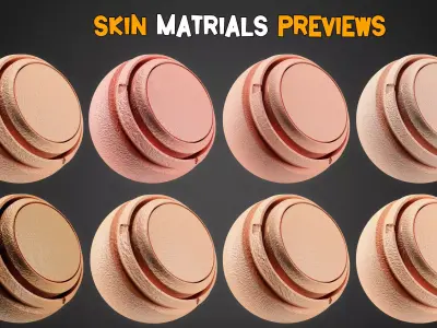 30 Skin Smart Materials and PBR Texture   Vol 24 Low-poly 3D model