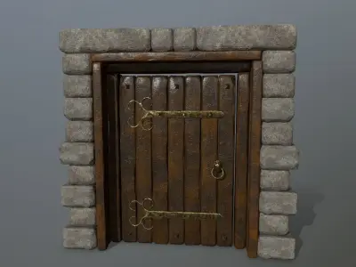 door 1 stone Low-poly 3D model
