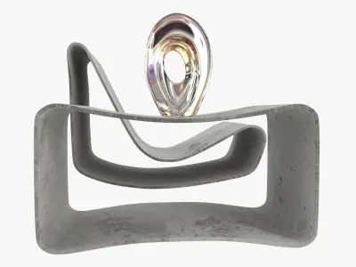 Willy Guhl Loop Chair Garden Set Eternit 3D model