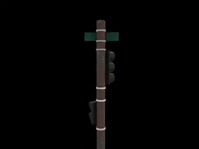 Traffic Light Low-poly 3D model 10