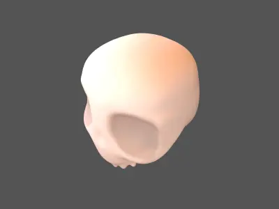 Cartoon Skull v2 003 Low-poly 3D model