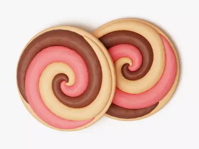 Neapolitan Swirl Cookie 3D model