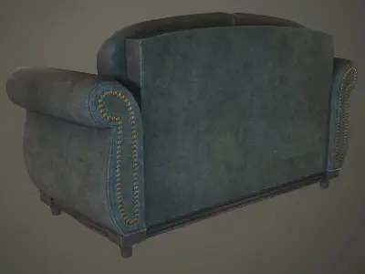 Dirty sofa Low-poly 3D model