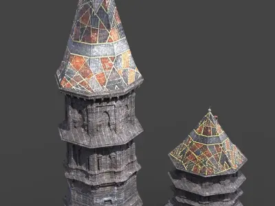 Germanic Medieval Grand Tower 2 Designs 3D model