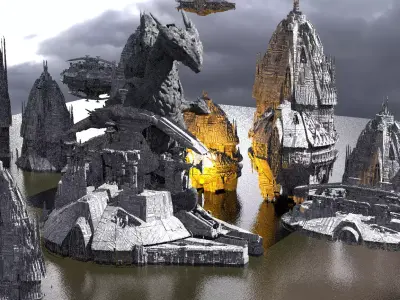 Jupiter Ship Dark Gods structures 3D model