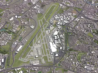 Lisbon - Humberto Delgado Airport - LIS Low-poly 3D model