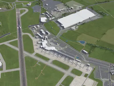 Leeds - Bradford Airport - LBA Low-poly 3D model