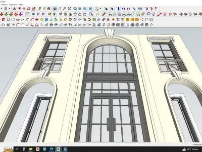 Classical arch with entrance 3D model