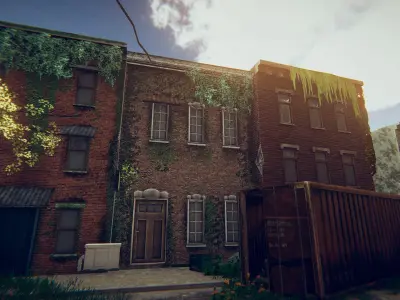 Abandoned City Low-poly 3D model