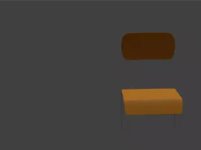 School Chair Realistic 3D Model Low-poly 3D model