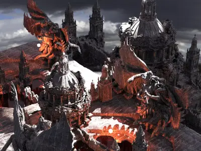 Rome inspired Dark Fantasy Kit bash 3 3D model