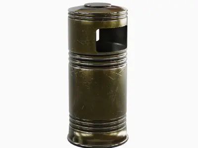 Metal Street Trash Bin 03 Low-poly 3D model