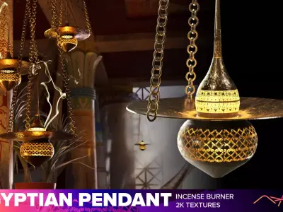 Egyptian Incense Burner Pendant 3D model