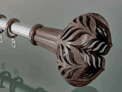 Finial for curtain rods 3D model