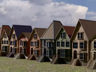 Rows of Houses 3D model