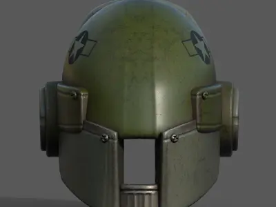 Helmet scifi military combat 3d model low poly  Low-poly 3D model