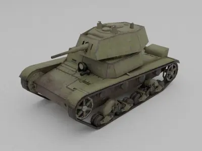 T-26E Light Infantry Tank Low-poly 3D model