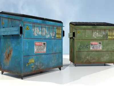 PBR Dumpsters storage cabinet Low-poly 3D model