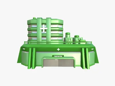 SciFi Hospital A06 Green - Sci Fi Exterior Design Low-poly 3D model
