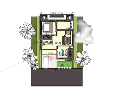 House 9x15m code 408 - Sketchup 3D model