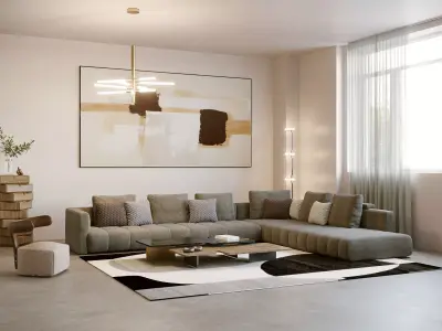 WarmLux Living Scene Corona 3D model