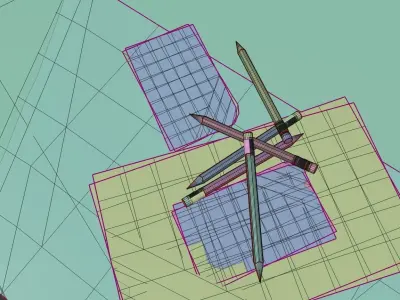 pencils with textures 3D model