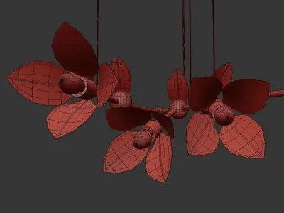 LAVRA A gold and flower pendant light 3D model