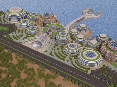 0178 - Business Park Architecture 3D Project - 2D Drawings 3D model