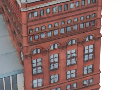 Historic Brick Building Realistic Urban Architecture Asset 3D model