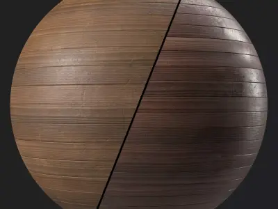 Parquet Materials 28- Wooden Damaged Panel - Sbsar PBR 4k Texture
