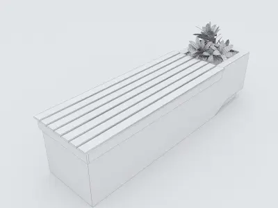 Modern Bench Street and Garden 9 3D model