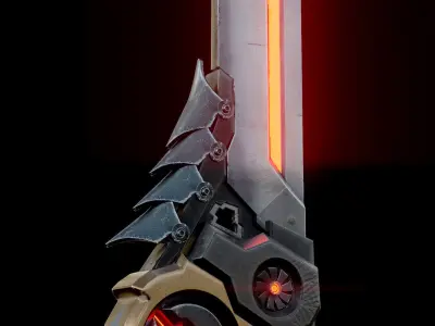 Mech Sword Low-poly 3D model