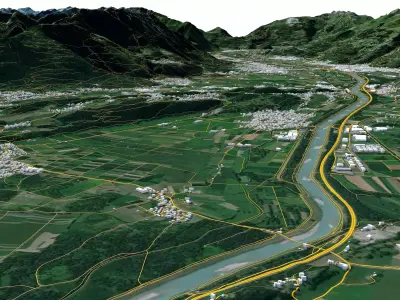 Liechtenstein Terrain 3D model