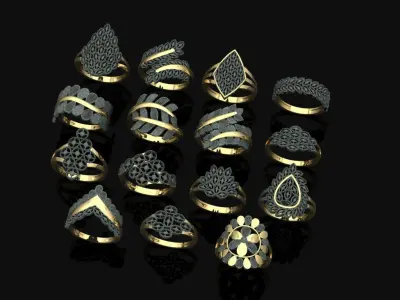 ring gold 3D print model 3