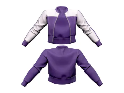 Purple White Runner Sports Outfit Low-poly 3D model