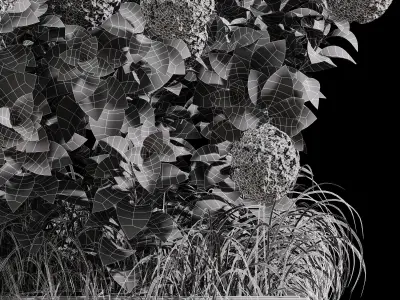 Outdoor Plant Set 001 Plant Box 3D model