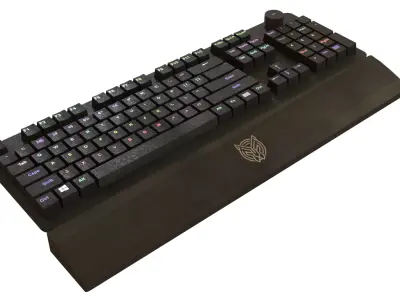 Mechanical Keyboard with Lights Low-poly 3D model